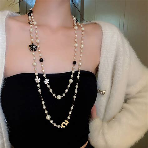 chanel necklace pearl dupe|faux chanel jewelry website.